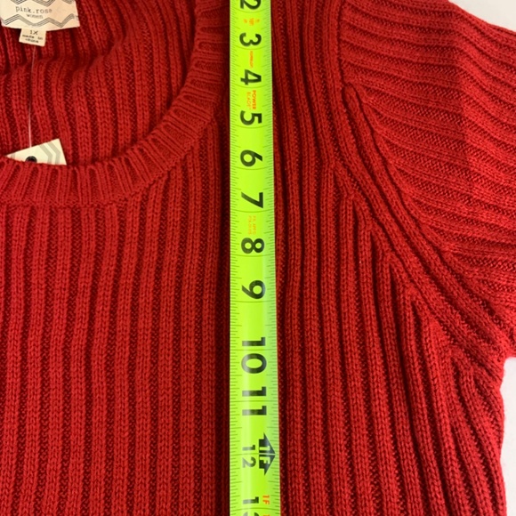 Cottagecore Sweater dress by, Pink Rose, size 1X long red cable knit - Picture 16 of 16